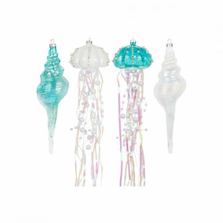 Busybee Glass Jellyfish and Seashells ორნამენტები 4 ც