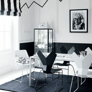 ห้องรับประทานอาหารขาวดำที่ทันสมัย ​​| ตกแต่งห้องนั่งเล่น | Livingetc | Housetohome.co.uk