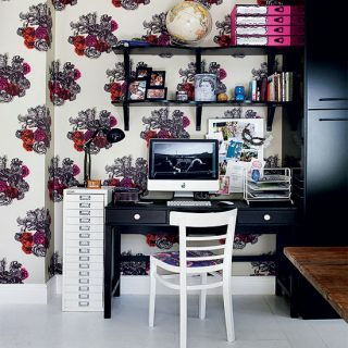 Modern virágos otthoni iroda | Otthoni irodai dekorációs ötletek | Házi iroda | Livingetc | KÉP | Housetohome.co.uk
