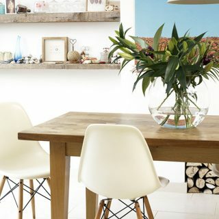 თეთრი და მუხის სასადილო | სასადილო ოთახის გაფორმება | იდეალური სახლი | Housetohome.co.uk