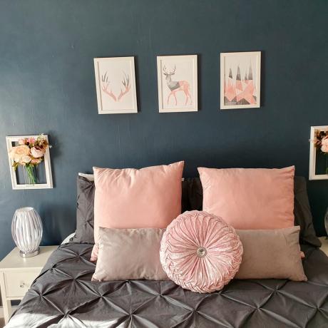 Lihat makeover kamar tidur biru ibu yang mengesankan dengan anggaran terbatas