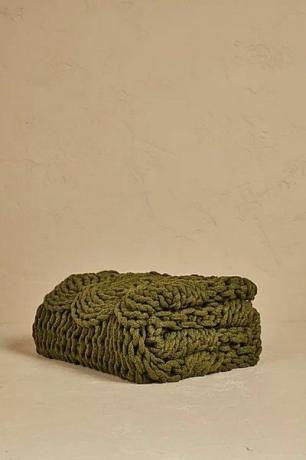 Stacey Solomon Cable Knit Throw Green