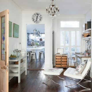 白と木の床の研究エリア| ホームオフィスの装飾| 理想の家| フォトギャラリー| Housetohome.co.uk