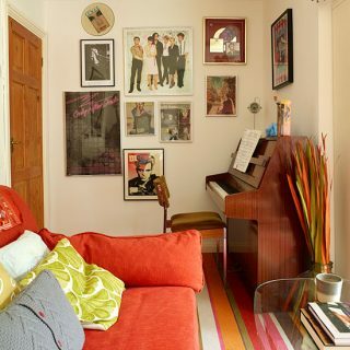 Színes nappali zongorával | Nappali díszítés | Stílus otthon | Housetohome.co.uk