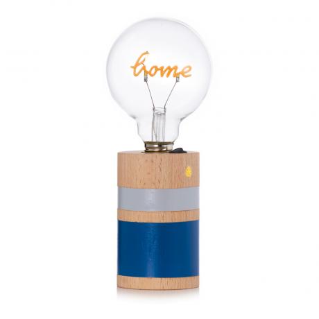 Lámpara de neón Word Bundleberry de Amanda Holden con base de madera