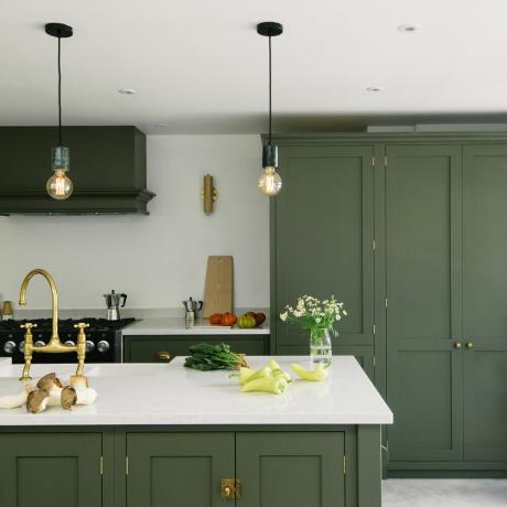 ideias de cozinha verde oliva