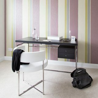 Fialová pruhovaná domácí kancelář | Zdobení domácí kanceláře | Styl doma | Housetohome.co.uk