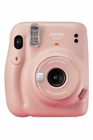 즉각적인 사진 인화를 위한 핑크 instax 카메라