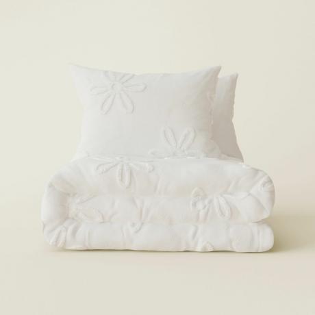 Conjunto de cama floral tufado de algodão puro M&S