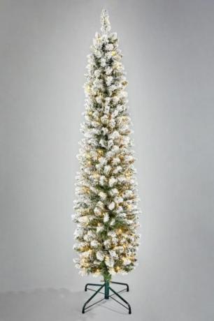 Árvore de Natal com lápis pré-iluminado imperador flocado de 6 pés muito caseiro