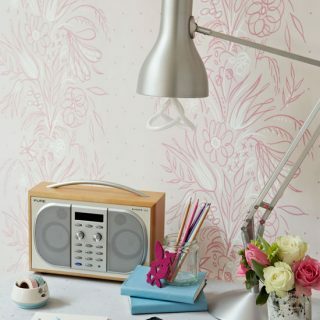 Escritório em casa rosa e neutro | Ideia de escritório em casa | Papel de parede | Imagem | Housetohome