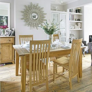 Sufragerie modernă gri, cu oglindă starburst | Decorarea sufrageriei | stil acasă | Housetohome.co.uk