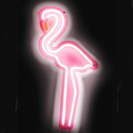 lampu neon-merah muda-flamingo-cahaya