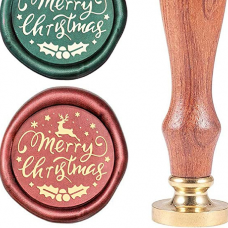 메리 크리스마스 왁 스 물개와 나무 스탬프