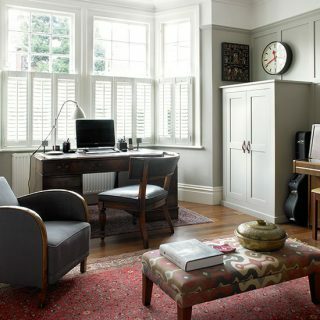 Traditionellt gråmålat hemmakontor | Inredning av hemmakontor | 25 vackra hem | Housetohome.co.uk