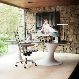 Moderan kućni ured s kamenim zidom | Ideje za uređenje kućnog ureda | Livingetc | Housetohome.co.uk
