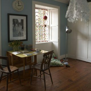 Blauw kantoor aan huis | Woonkamer idee | Venster | Afbeelding | Housetohome.co.uk