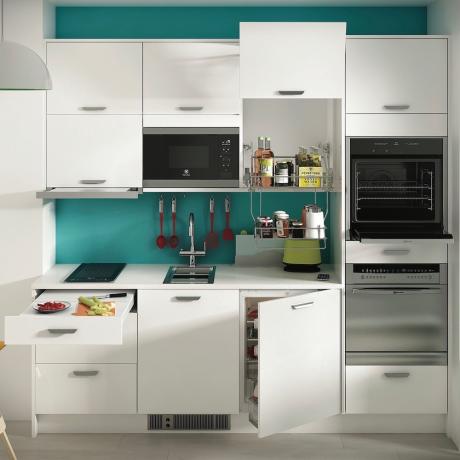 Virtuvės erdvė taupo - prietaisai ir prietaisai mažoms virtuvėms