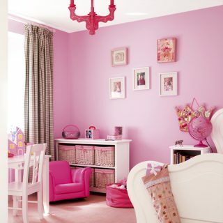 Levende rosa jentes soverom | Barnemøbler | Rosa maling | Bilde | Huset