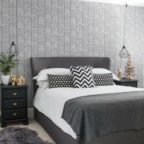 Ideen für das Schlafzimmer in Schwarz und Weiß 10