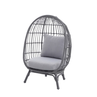 GoodHome Apolima Egg Chair voor kinderen in rotaneffect, staalgrijs | £ 150,00 bij B & Q