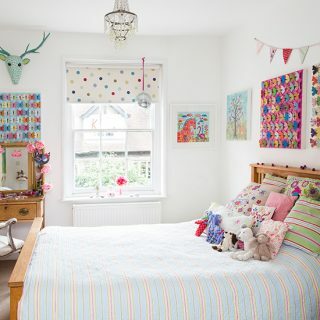 Detská biela spálňa s viacfarebnými kresbami motýľov | Výzdoba detskej izby | Štýl doma | Housetohome.co.uk