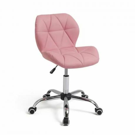 गुलाबी कृत्रिम चमड़े की कार्यालय कुर्सी