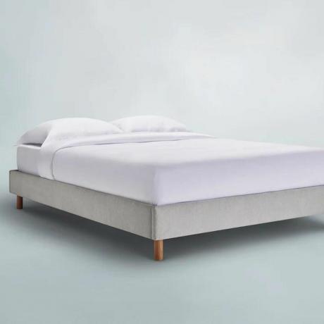 إطار سرير ذو منصة رمادية