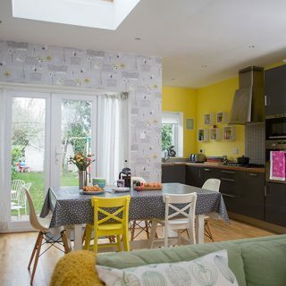 Keltainen ja harmaa ruokasali | Ruokasalin sisustus | Tyyliä kotona | Housetohome.co.uk