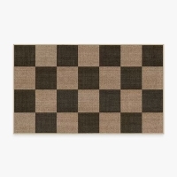 Šachovnicový měkký černý re-jute koberec | 169,00 GBP u Ruggable