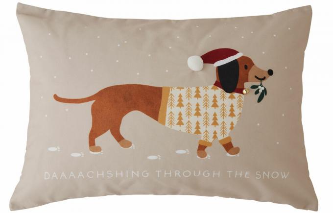 Χριστουγεννιάτικο μαξιλάρι σκύλου λουκάνικου