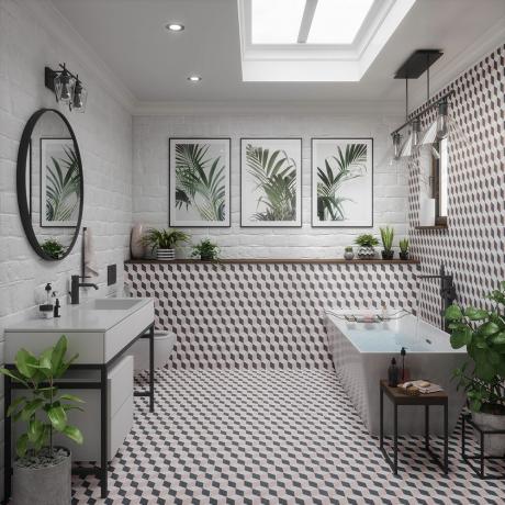 Vonios kambario tendencijos-2019-geometrija
