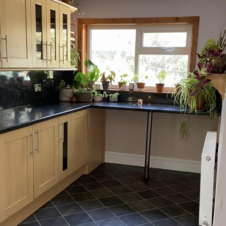 Este cambio de imagen de cocina verde estrecha es una lección sobre cómo conseguir la cocina de tus sueños por £ 1,500