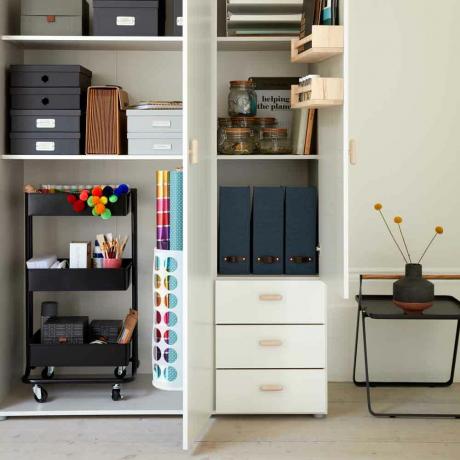 Ideias de armazenamento para home office, organizando armários