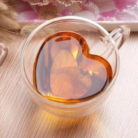 Стъклена чаша за кафе с двойни стени на любовно сърце от NoFearWithLove на Etsy